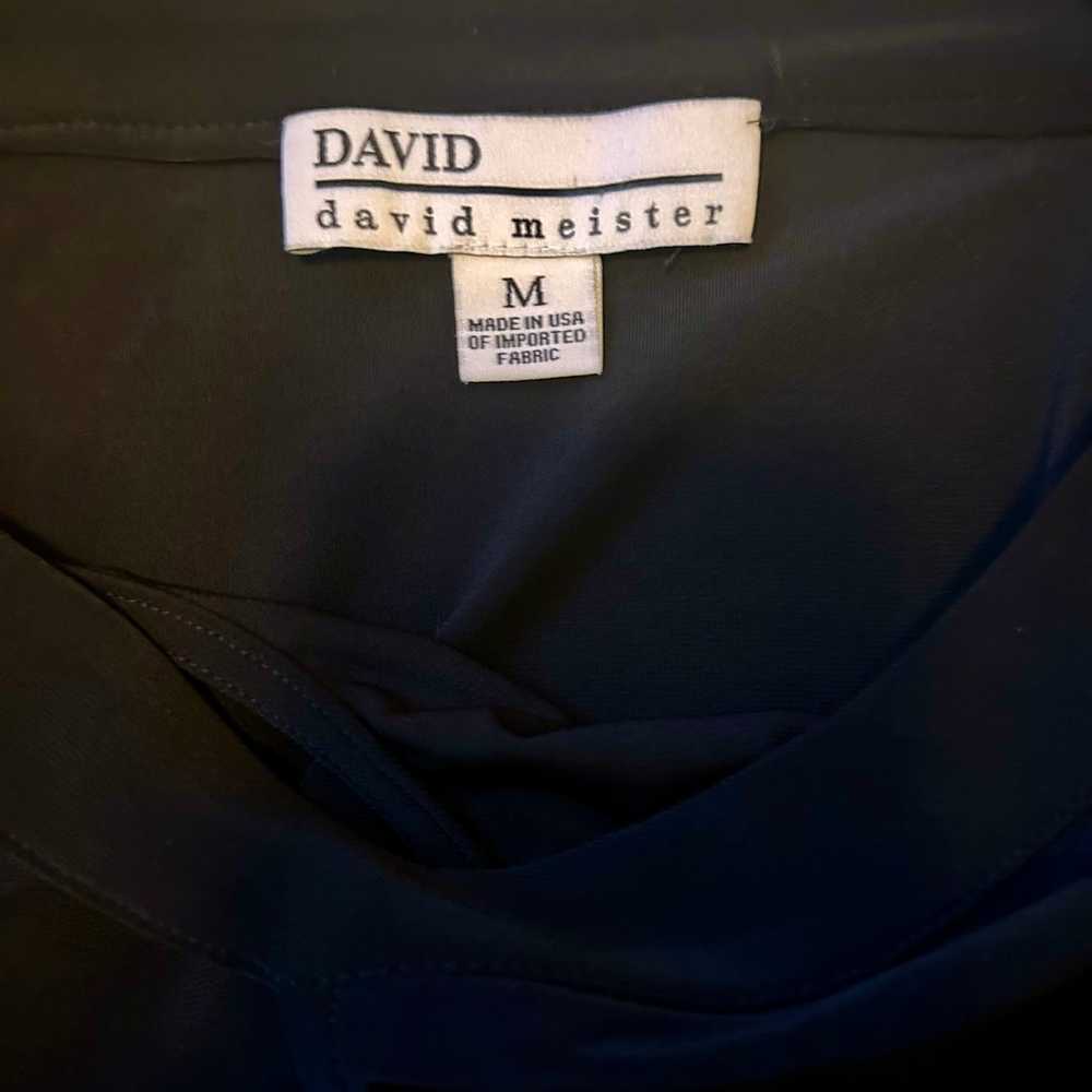 David Meister Black Elastic Waist Gathered Dress … - image 9