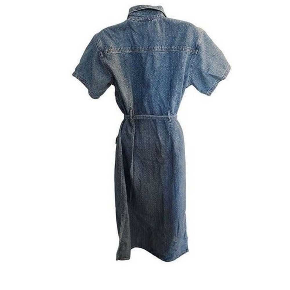 Vintage 80s Jane Ashley Blue Jean Shirt Dress Siz… - image 4