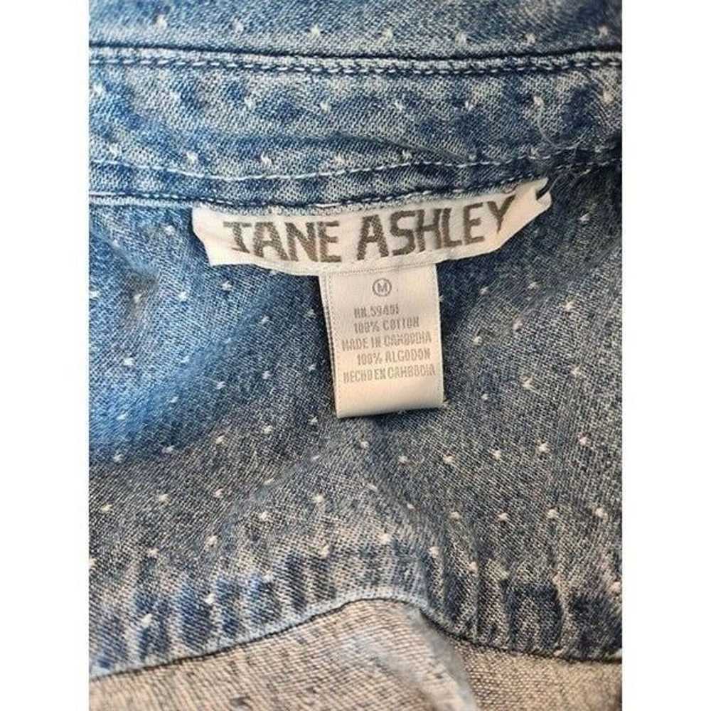 Vintage 80s Jane Ashley Blue Jean Shirt Dress Siz… - image 5