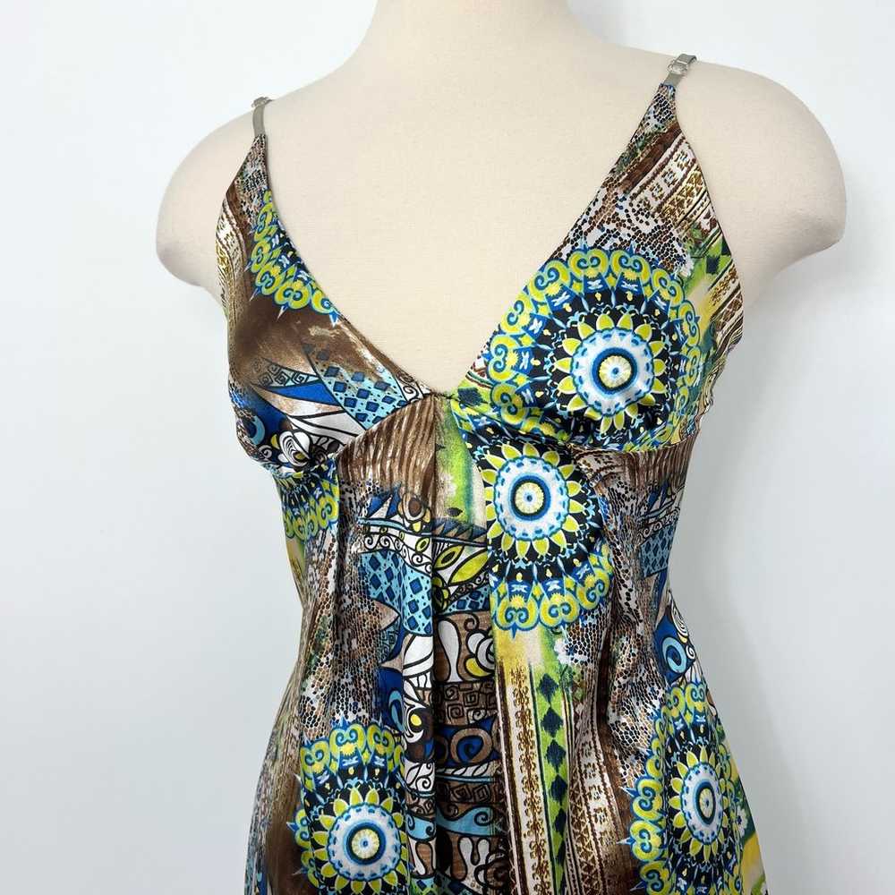 Colorful Geometric Satin Mini Dress XS/S - image 2
