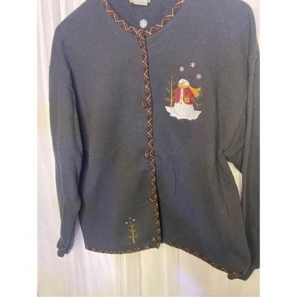 Vintage Lee Snowman Christmas Cardigan - image 1