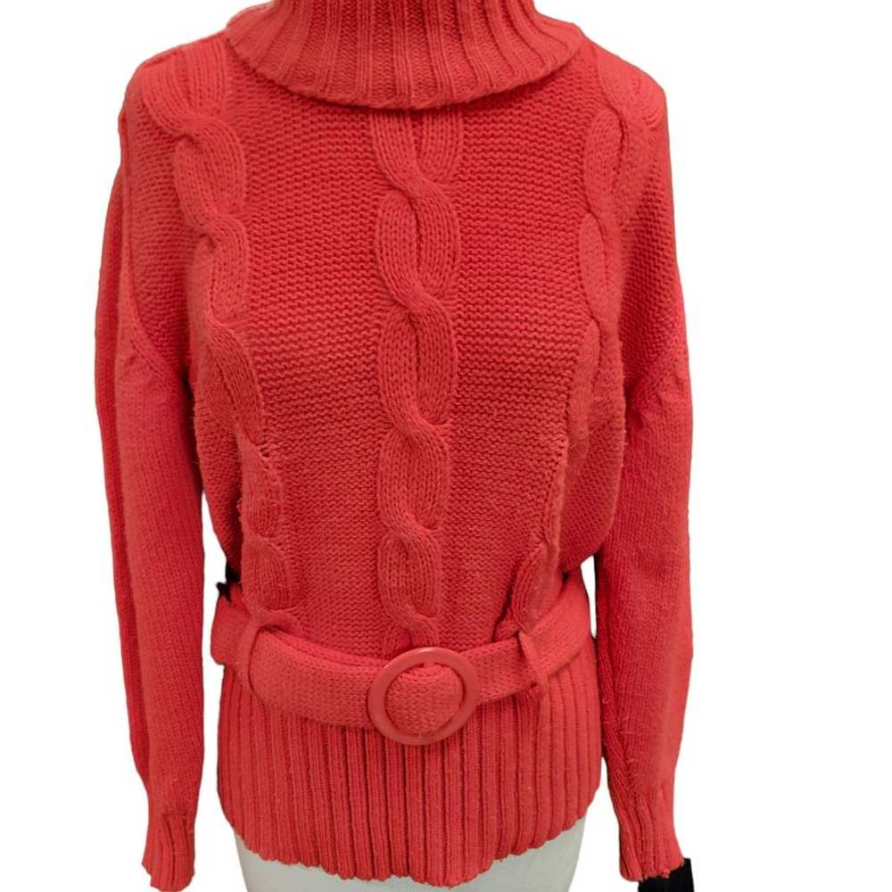 Vintage Red Hand loomed  Cable Knit Pullover Swea… - image 3