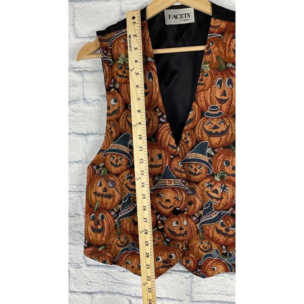 Vintage Jack-O-Lantern Pumpkin Tapestry Vest Hall… - image 4