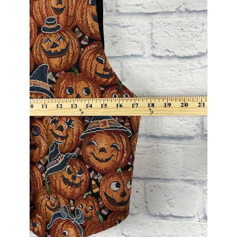Vintage Jack-O-Lantern Pumpkin Tapestry Vest Hall… - image 5