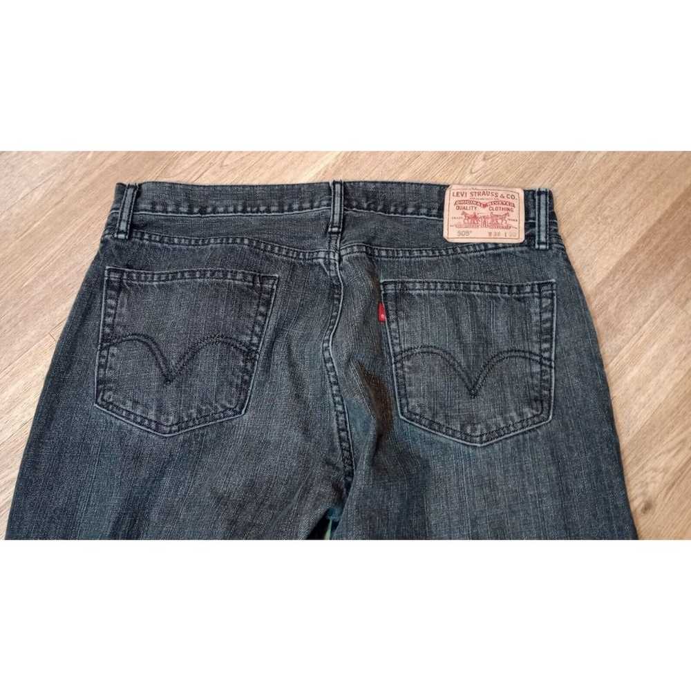 VTG Levis 505 Jeans Mens Sz 36x30 Black Denim Str… - image 5