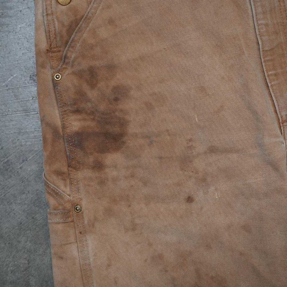 Distressed Carhartt Men's Tan and Cream Trousers - image 4