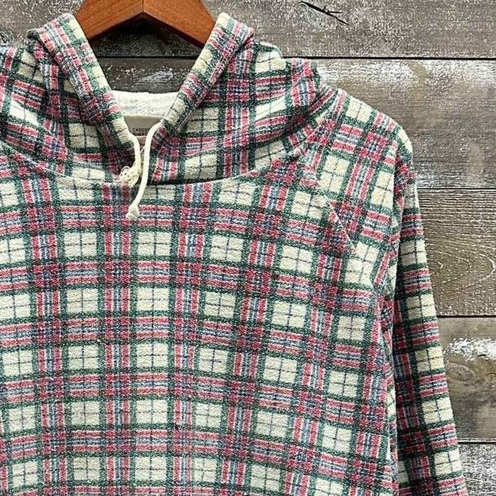 Vintage 1990s Plaid Pullover Sweatshirt Hoodie Re… - image 2