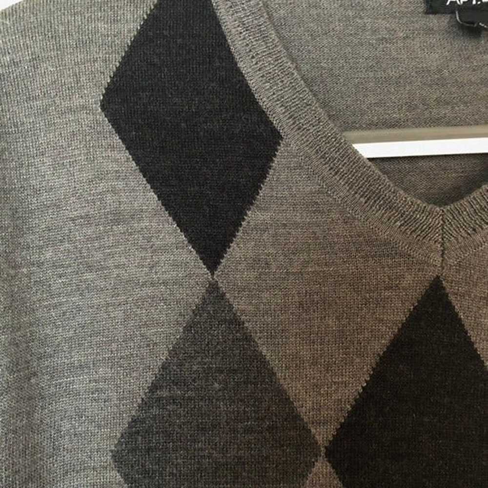 Grey and Black Argyle Sweater - image 4