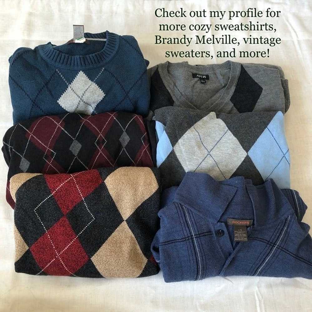 Grey and Black Argyle Sweater - image 7