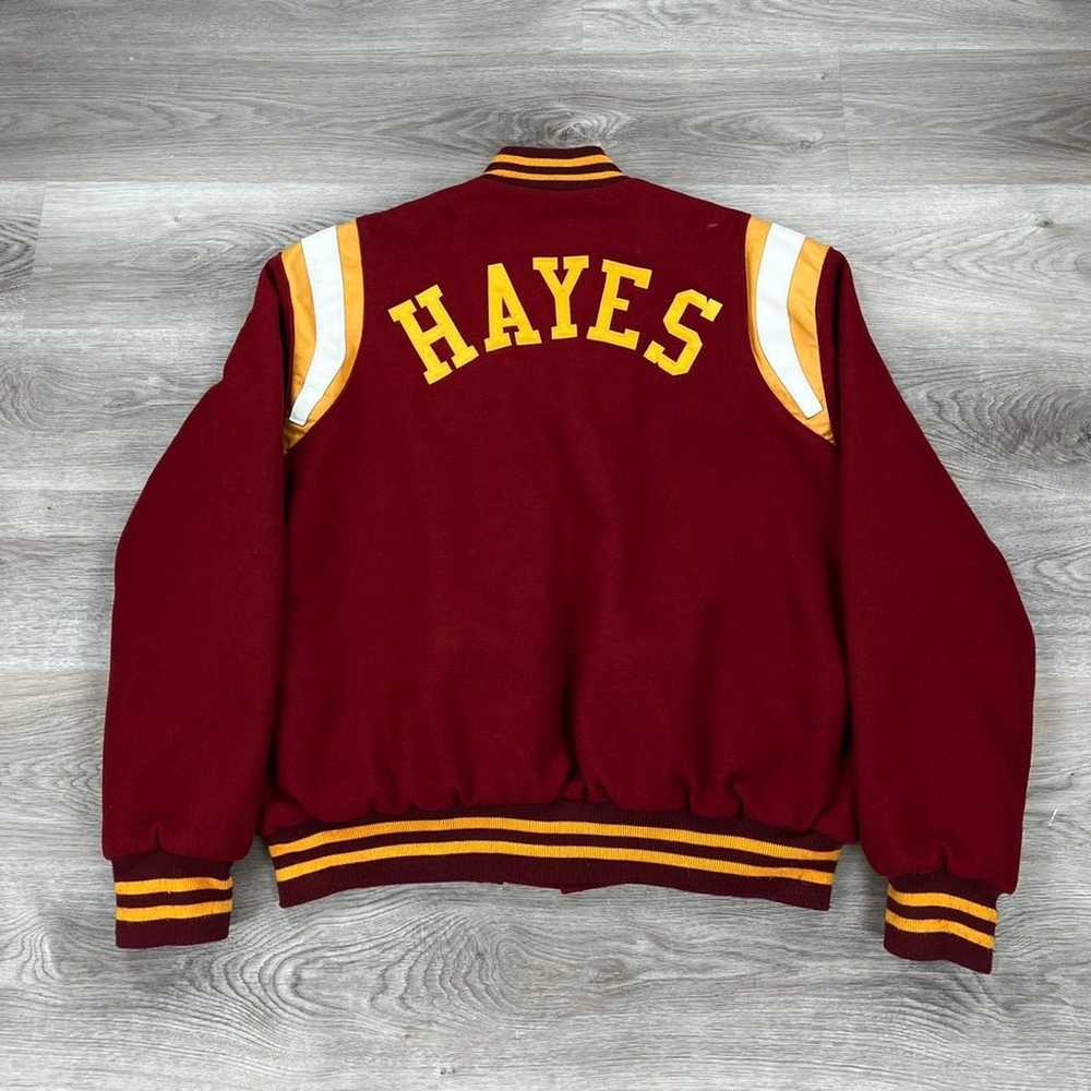 Vintage 1990s Red & Yellow Heavyweight Varsity Ja… - image 3