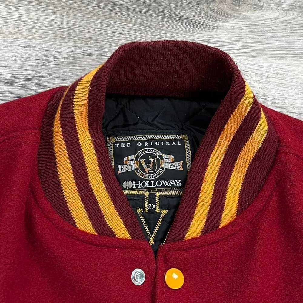 Vintage 1990s Red & Yellow Heavyweight Varsity Ja… - image 5