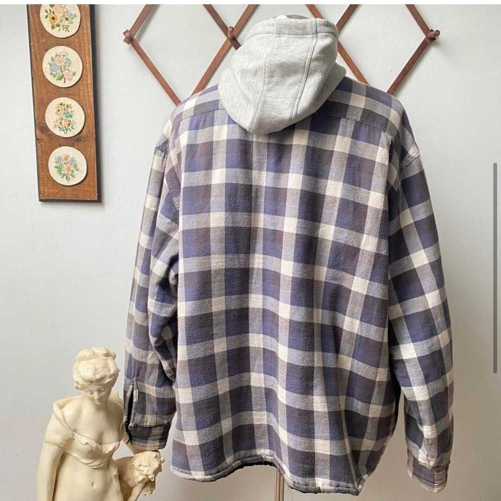 Vintage Wrangler Plaid Hooded Shirt Jacket - image 3