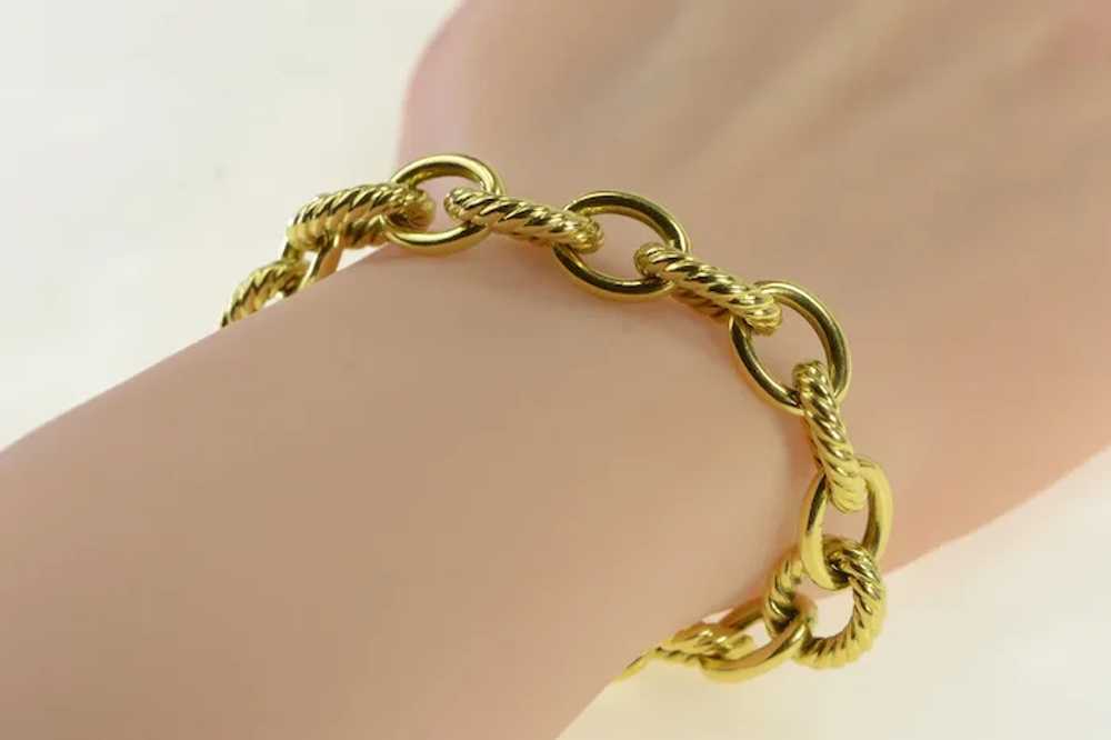 18K David Yurman Oval Link Chain Designer Bracele… - image 6