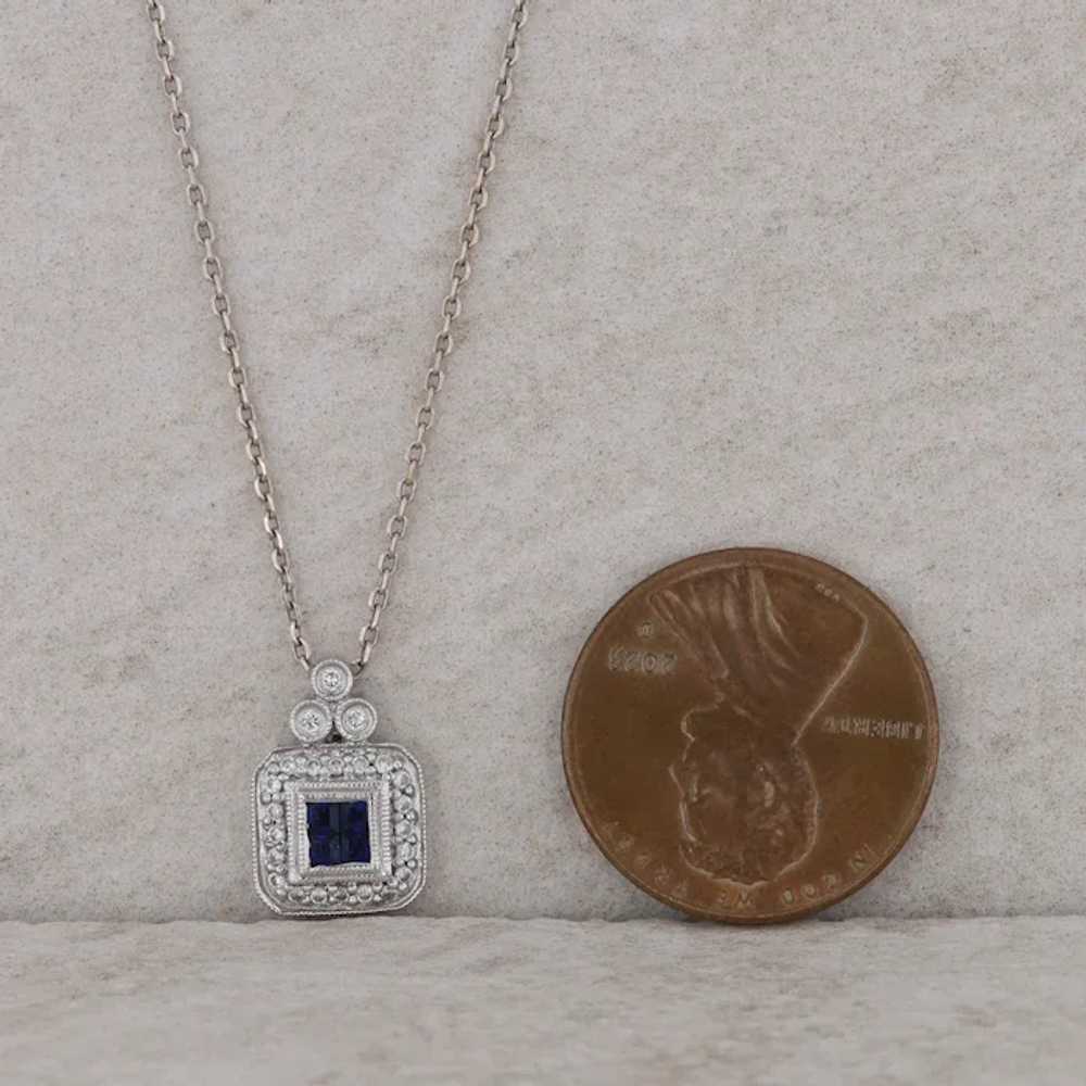 14k White Gold Gabriel & Co Sapphire and Diamond … - image 5