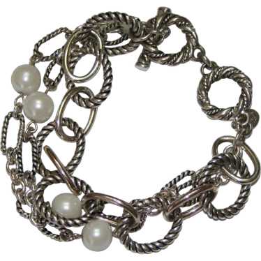 Premier Designs Link Bracelet in Silver-tone and … - image 1