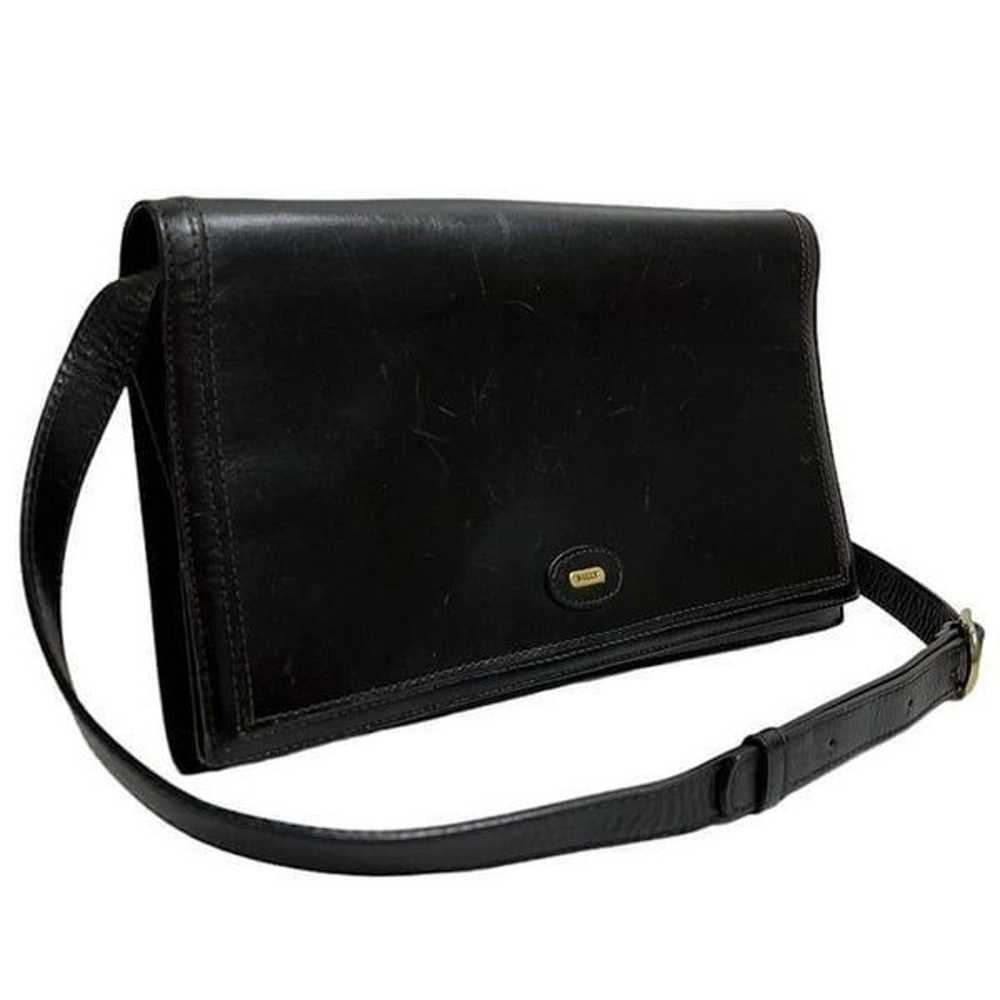 Bally Vintage Clutch Crossbody Removable Strap Bl… - image 1