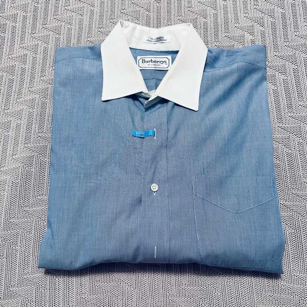 Burberry Vintage Burberry blue long sleeve button… - image 1