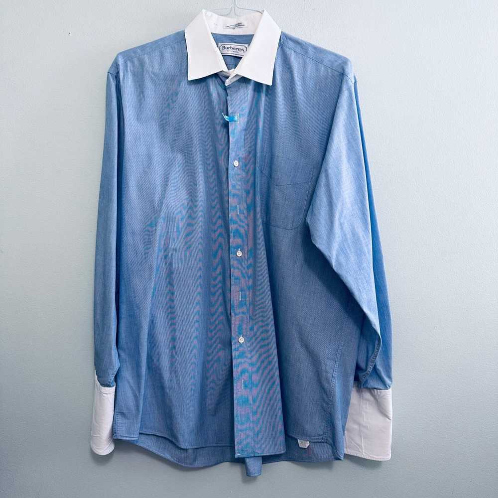 Burberry Vintage Burberry blue long sleeve button… - image 2