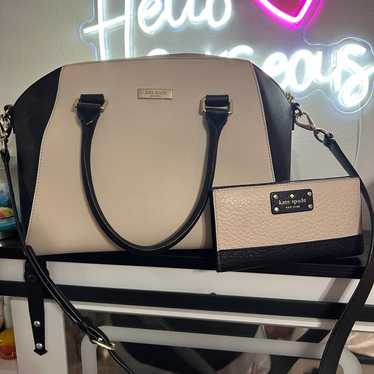 Kate Spade Cream and Black Bag and Wallet