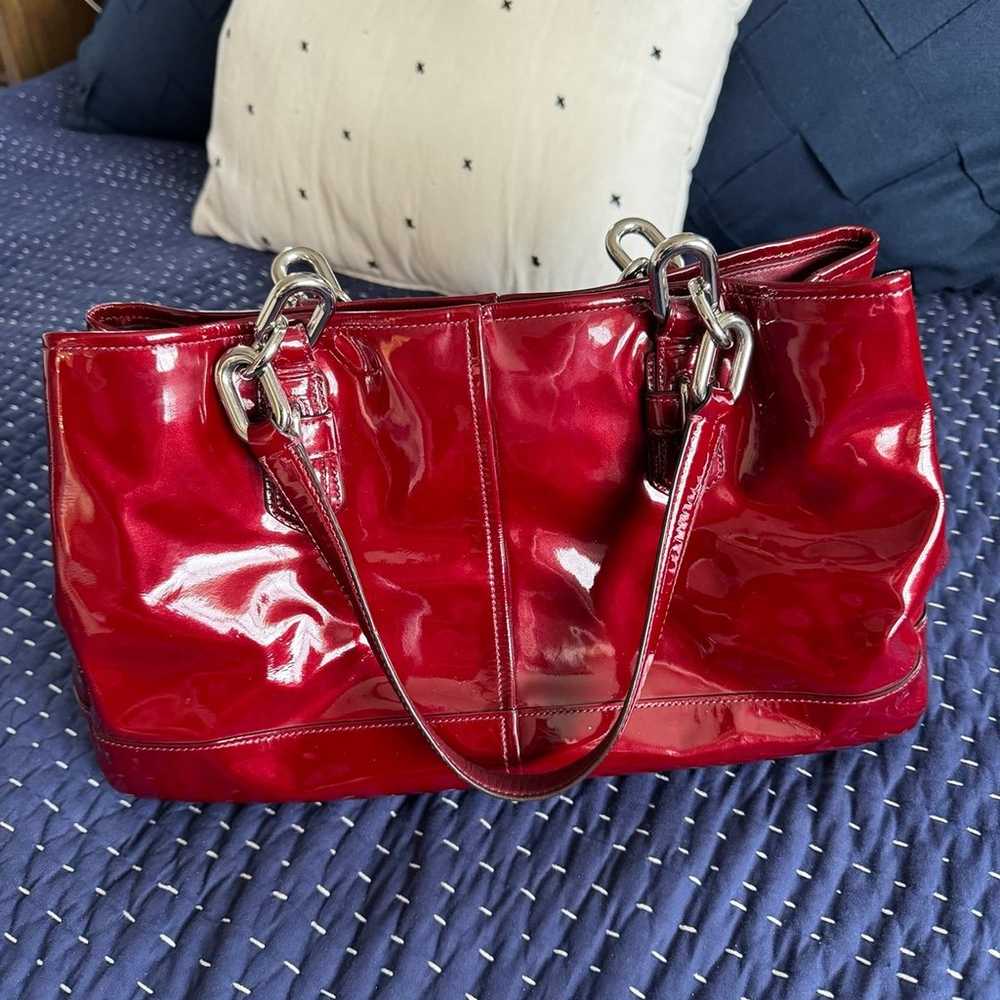 Coach Chelsea Burgandy Patent Leather Purse - image 3