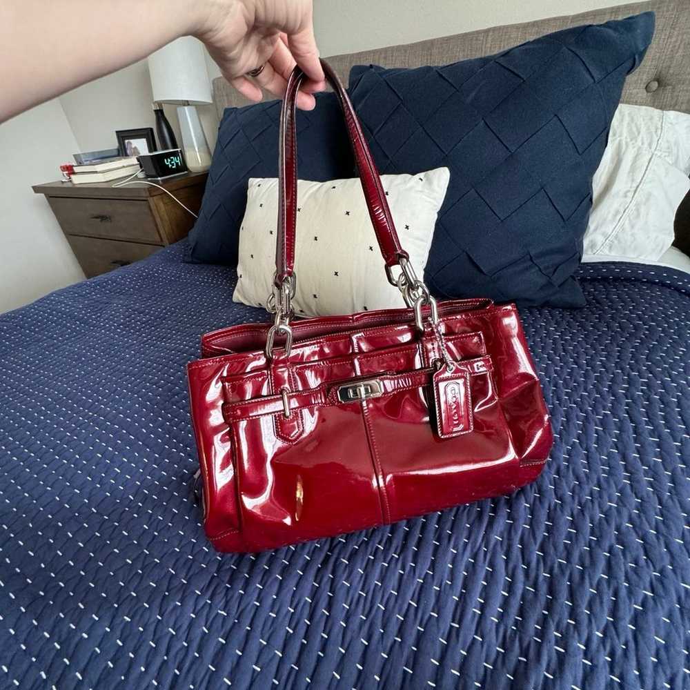 Coach Chelsea Burgandy Patent Leather Purse - image 9