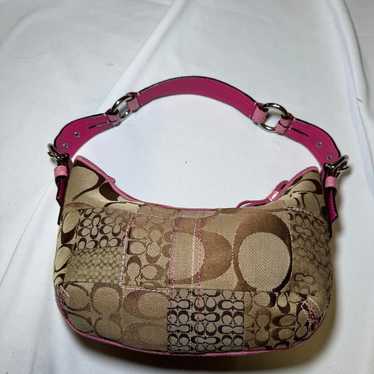 Pink vintage patchwork coach bag
