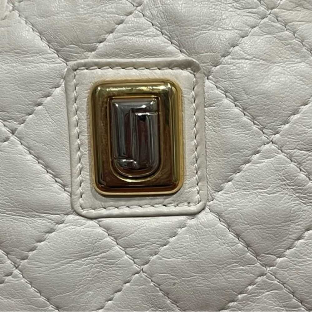 Vintage Judith Leiber Off White Quilted Leather C… - image 6