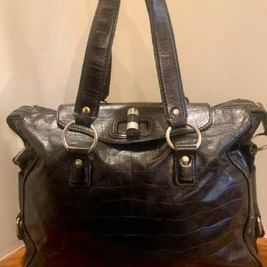 YSL Black Muse Croc Embossed Tote Originally $1899 - image 1