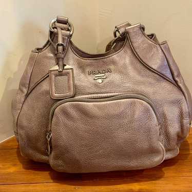 Prada Metallic Leather Shoulder Bag