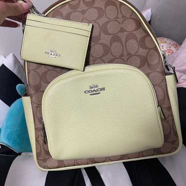 Coach Backpack pale lime green