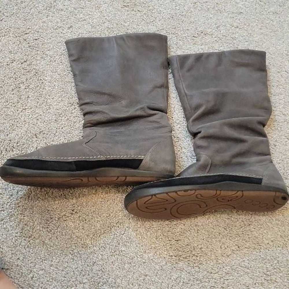 Ecco Women's Boots Gray Leather Size 7.5/ EU 38 - image 5