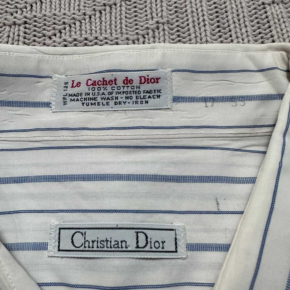 Dior Vintage Christian Dior blue stripe short sle… - image 5