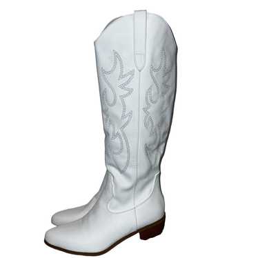 Cowboy Boot Western Cowgirl White Vegan Leather T… - image 1