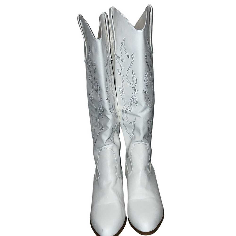 Cowboy Boot Western Cowgirl White Vegan Leather T… - image 2