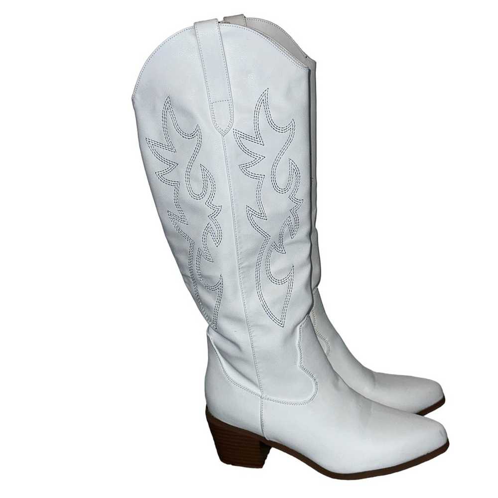 Cowboy Boot Western Cowgirl White Vegan Leather T… - image 3