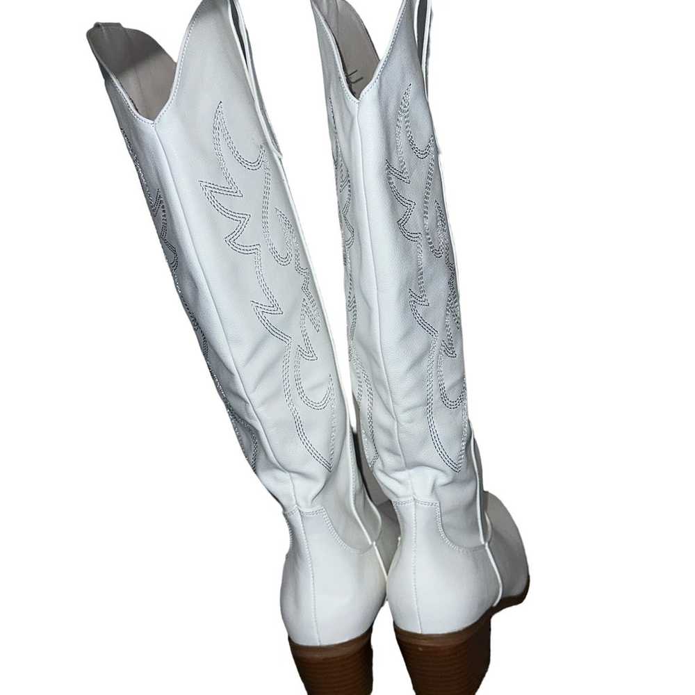 Cowboy Boot Western Cowgirl White Vegan Leather T… - image 4