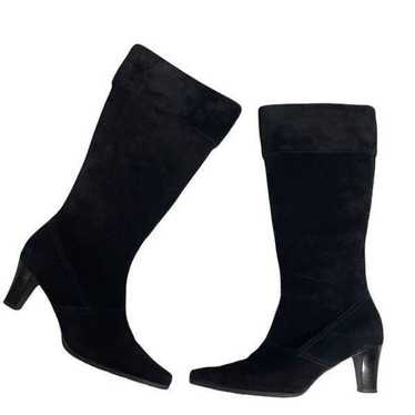 Worthington Black suede heeled sexy boots size 6 - image 1