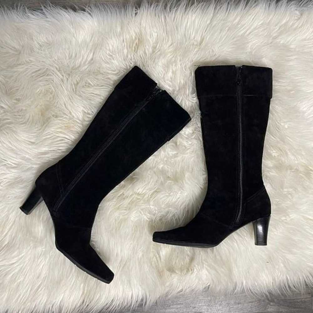 Worthington Black suede heeled sexy boots size 6 - image 6