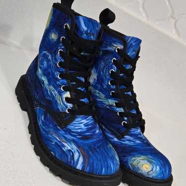 Galartsy Van Gogh Starry Night Canvas Boots