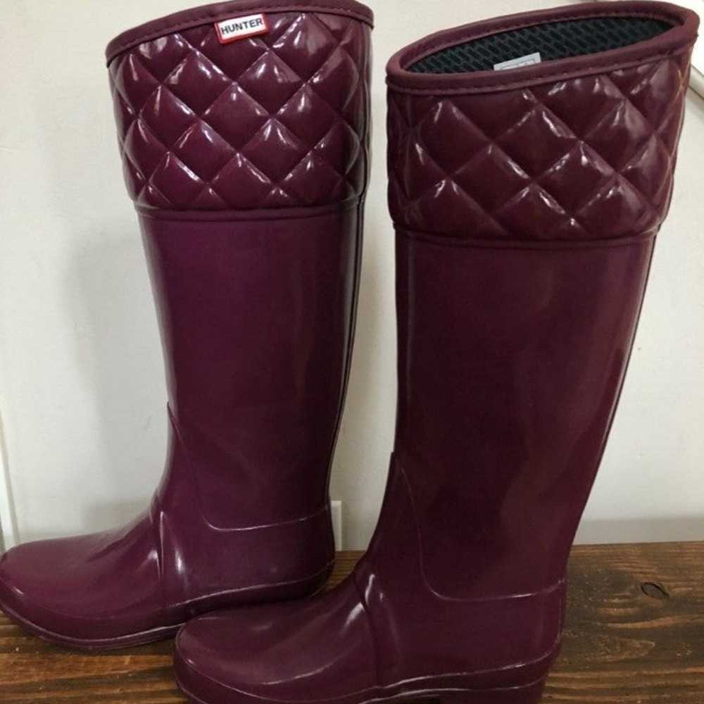 Hunter quilted rain boots size US6/ EU 37 - image 1
