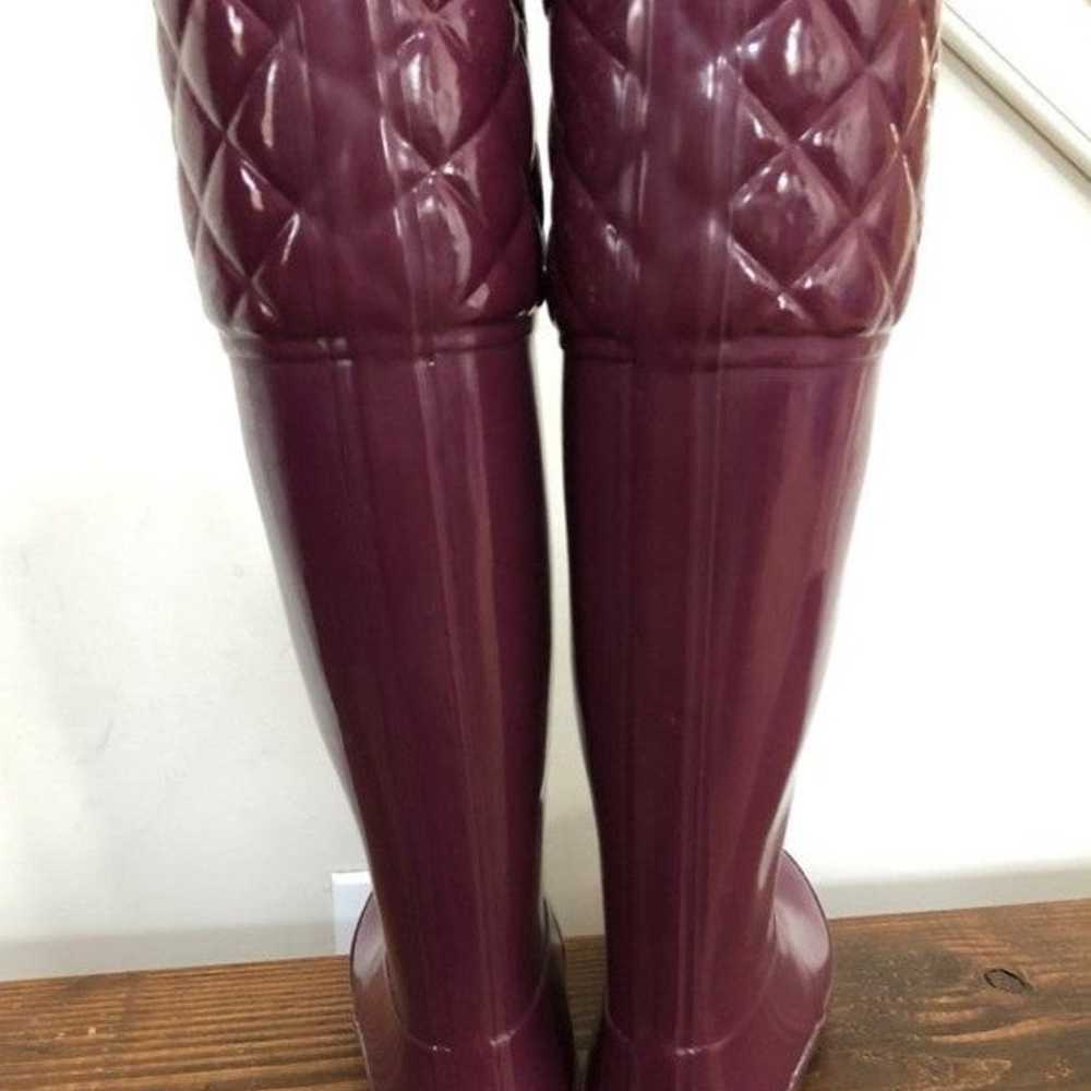 Hunter quilted rain boots size US6/ EU 37 - image 2