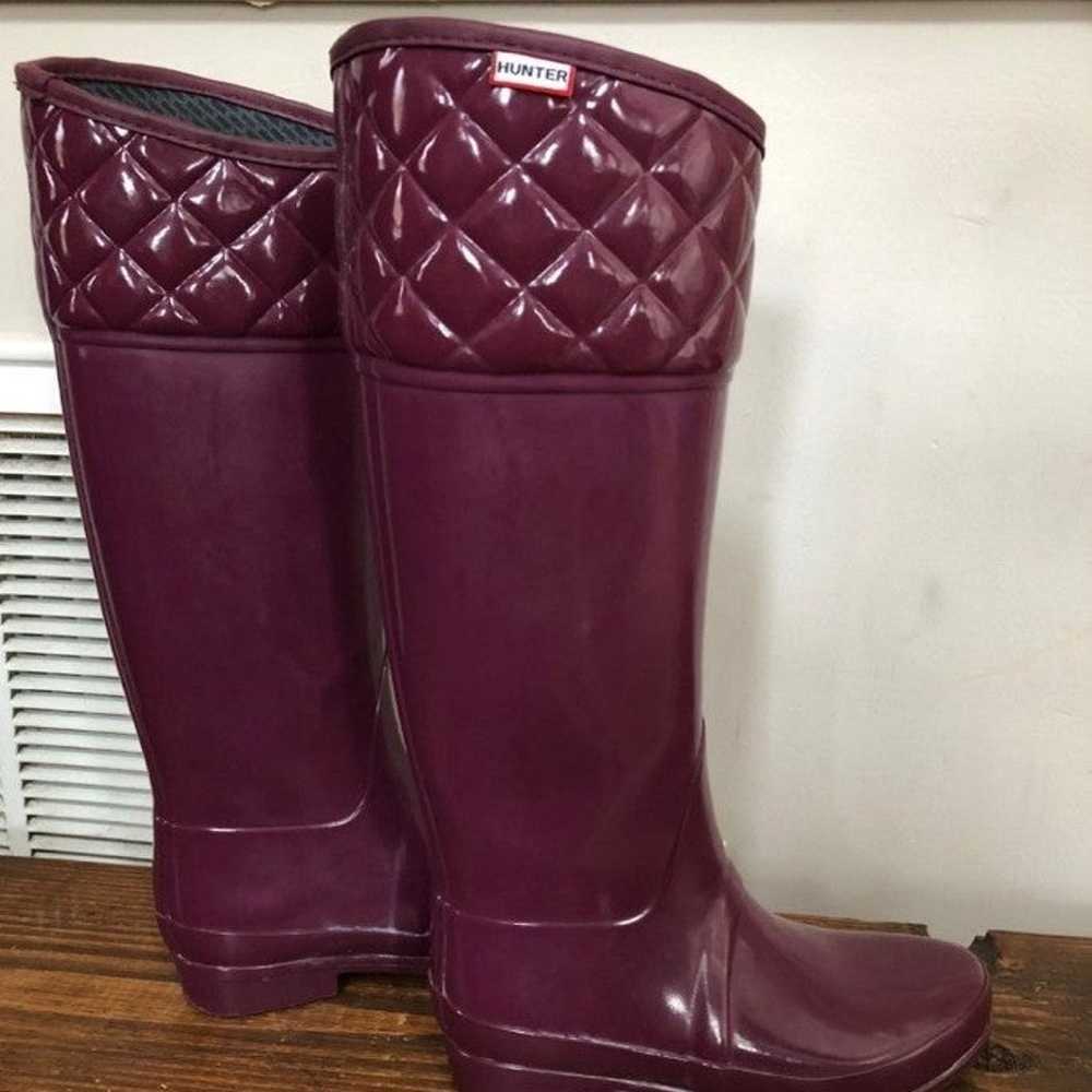 Hunter quilted rain boots size US6/ EU 37 - image 3