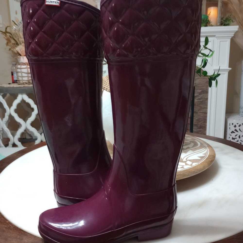 Hunter quilted rain boots size US6/ EU 37 - image 5