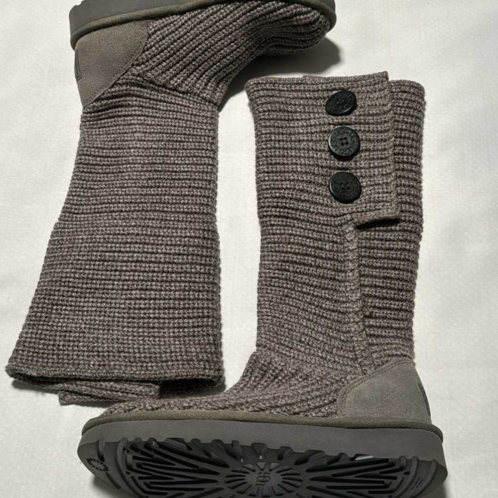Ugg Sweater Boots Womens 6 Gray Cardy - image 1
