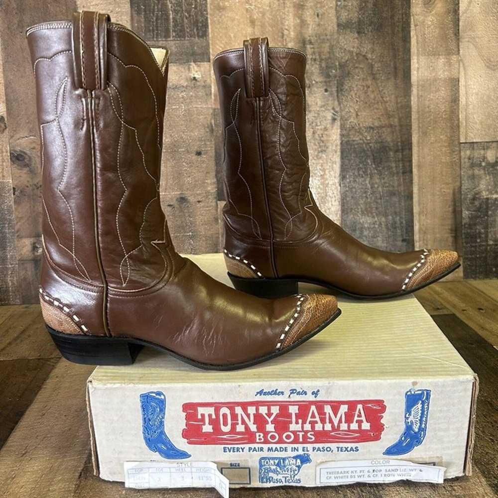 Tony Lama Vintage Lizard Wingtip Cowboy Boots Wom… - image 10