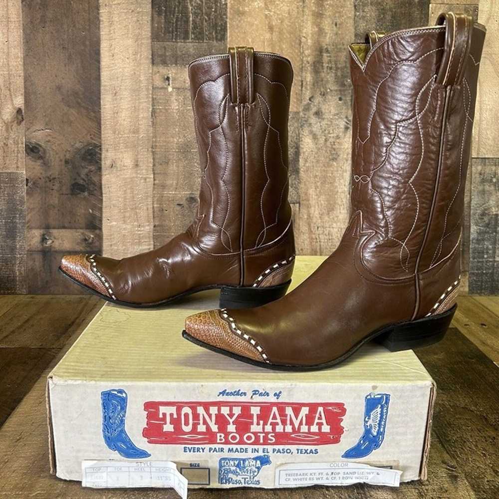 Tony Lama Vintage Lizard Wingtip Cowboy Boots Wom… - image 11