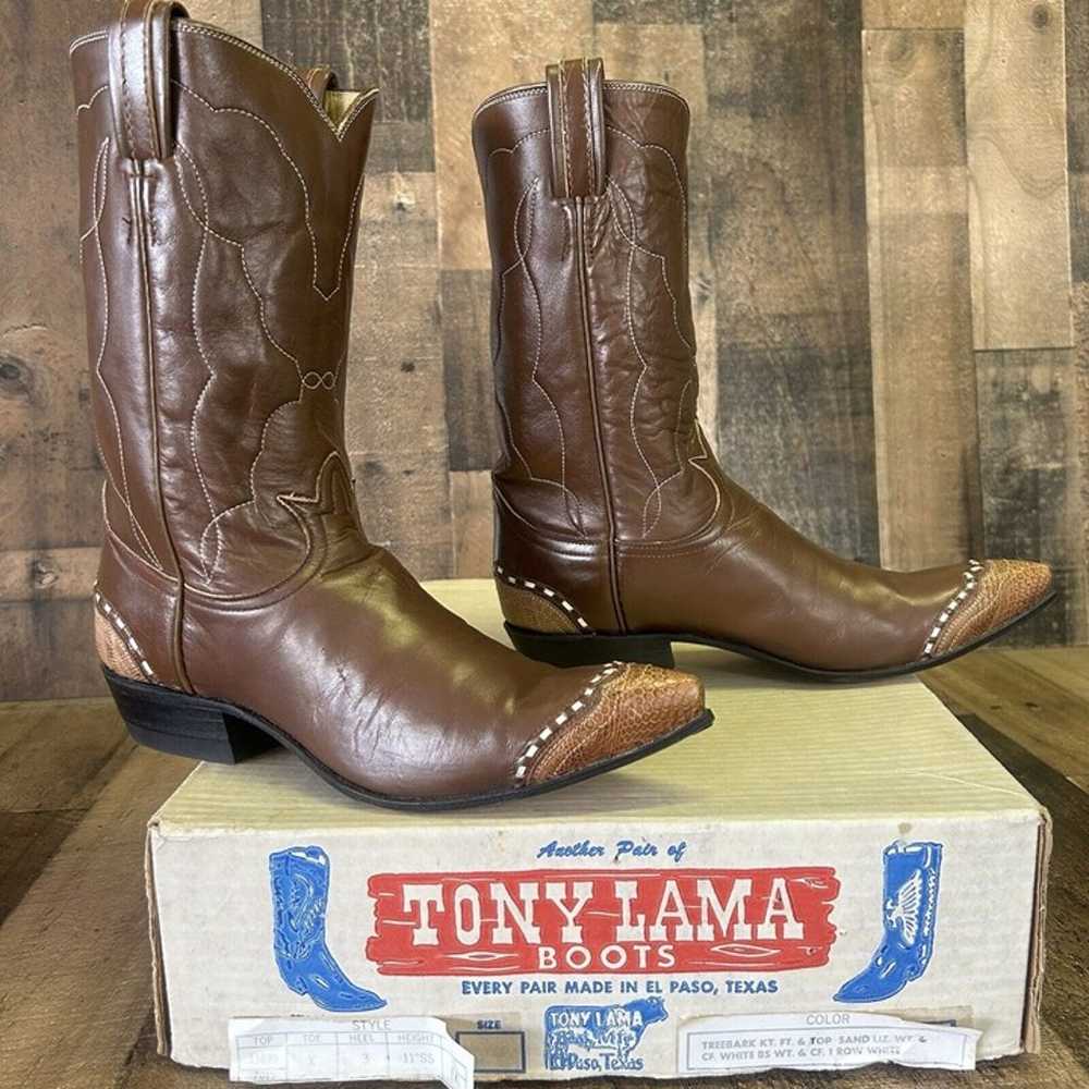 Tony Lama Vintage Lizard Wingtip Cowboy Boots Wom… - image 12