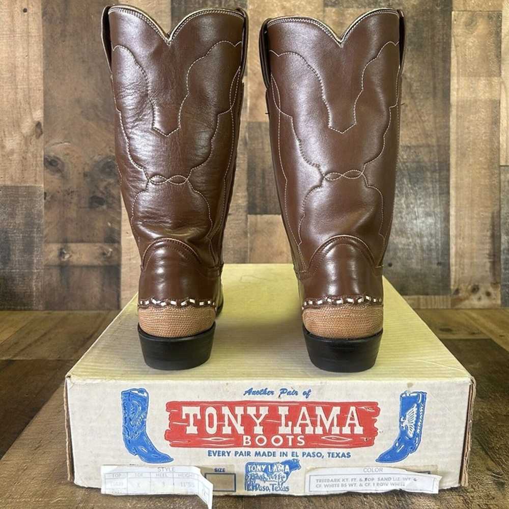 Tony Lama Vintage Lizard Wingtip Cowboy Boots Wom… - image 6