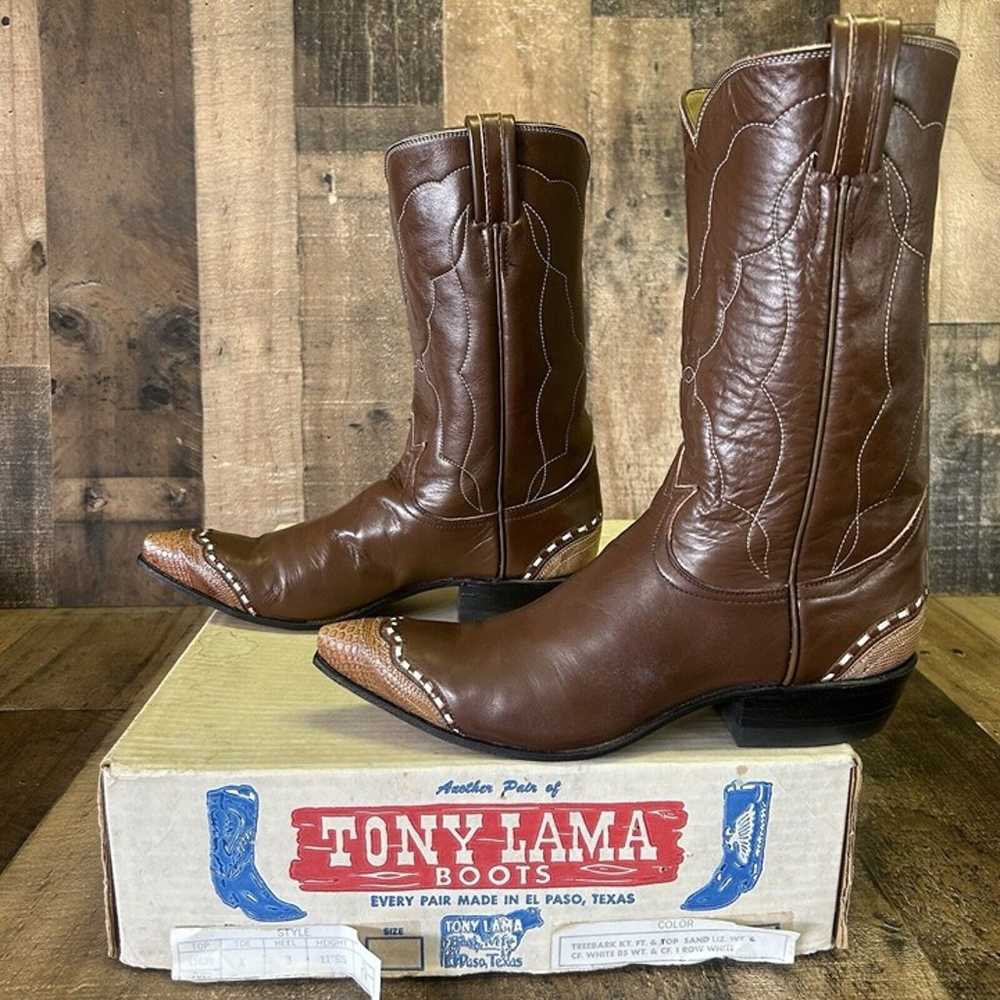 Tony Lama Vintage Lizard Wingtip Cowboy Boots Wom… - image 9