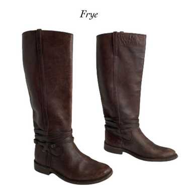 Frye Shirley Brown Lightly Distressed Leather Knee